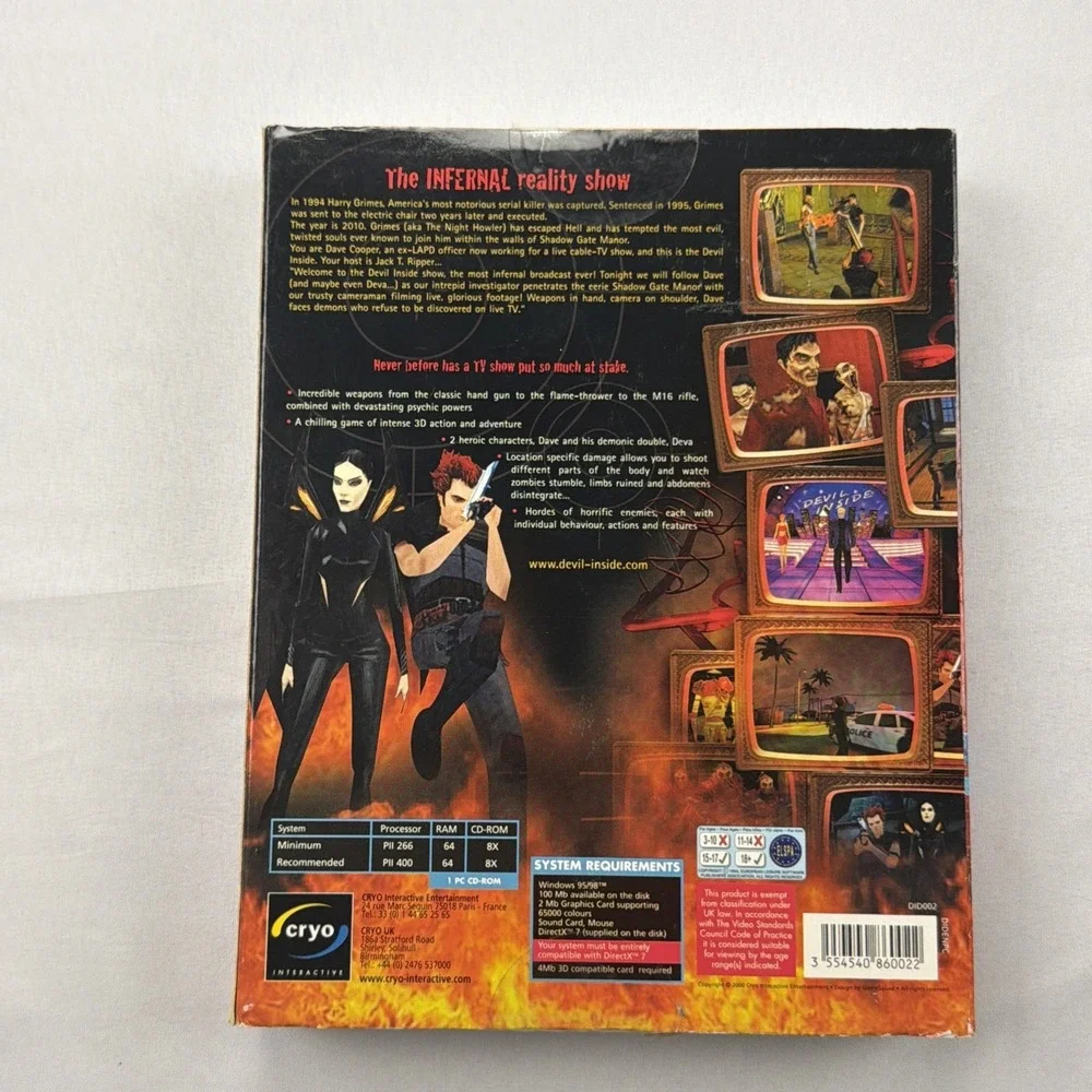 The Devil Inside PC Big Box Cryo 2000 Horror Action Adventure New Old Stock‎